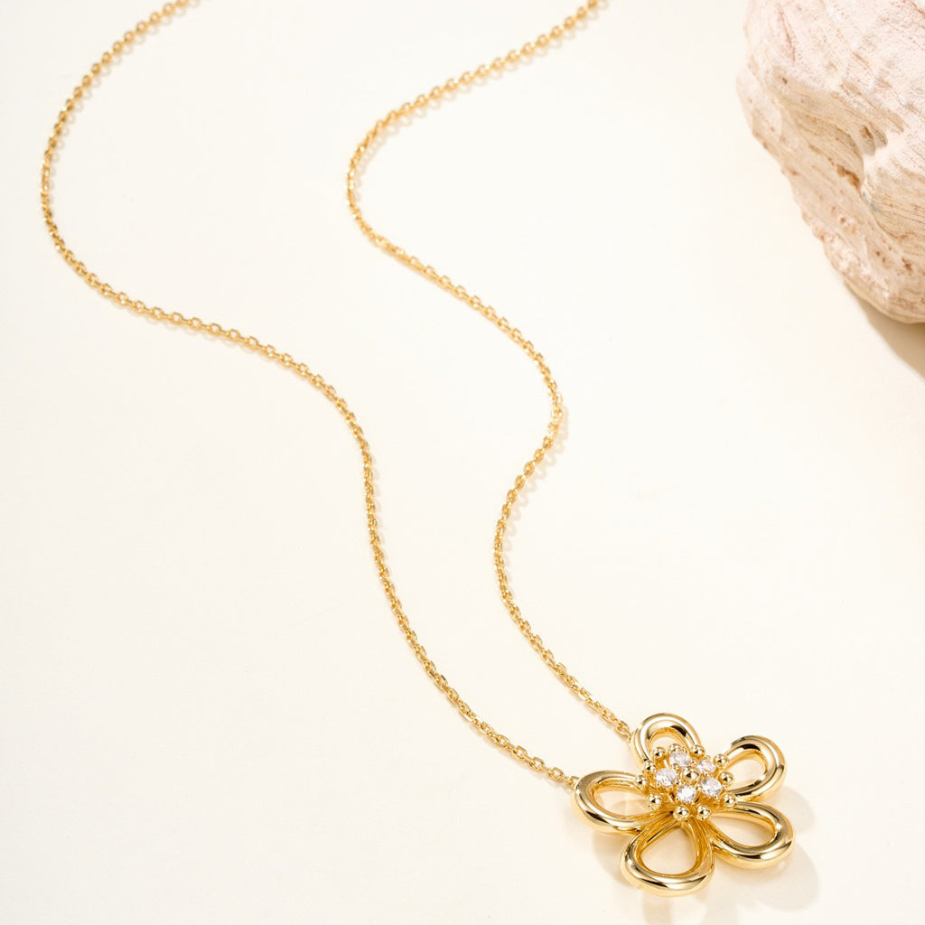 [Rosla]FLOWERLACE NECKLACE 5 DIAMONDS