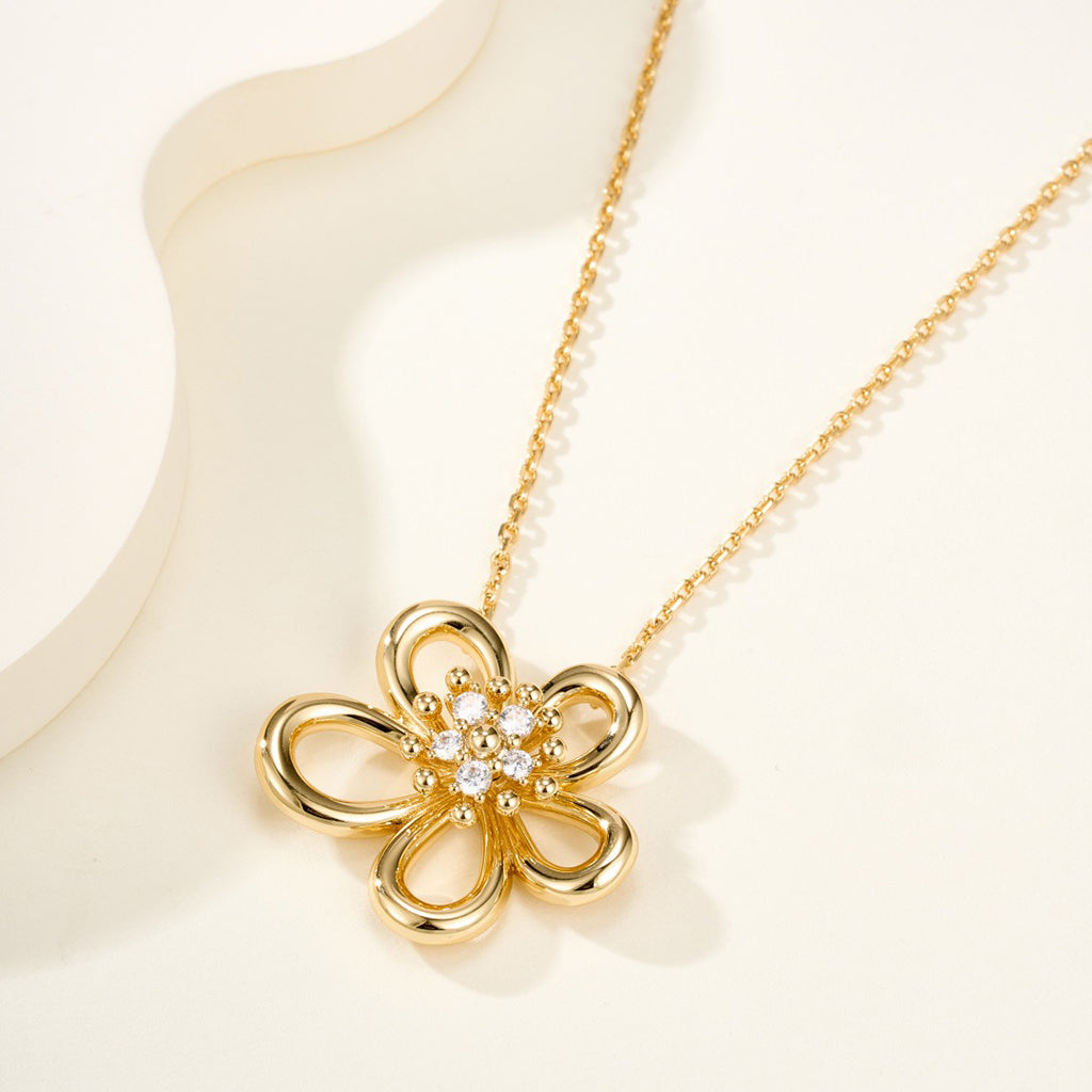 [Rosla]FLOWERLACE NECKLACE 5 DIAMONDS