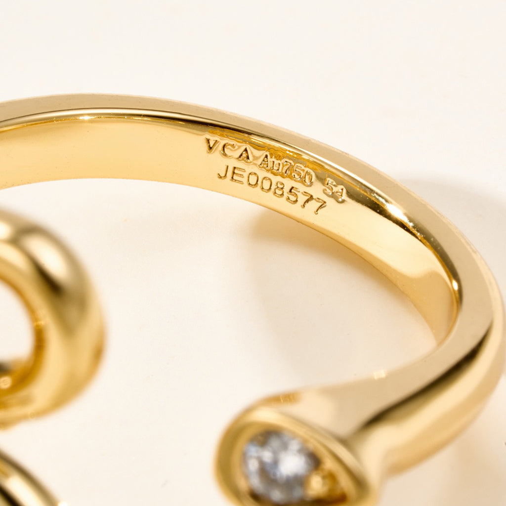 [Rosla]  FLOWERLACE OPEN RING 5 DIAMONDS