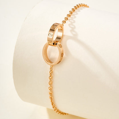 [Rosla]LOVE BRACELET DOUBLE RING