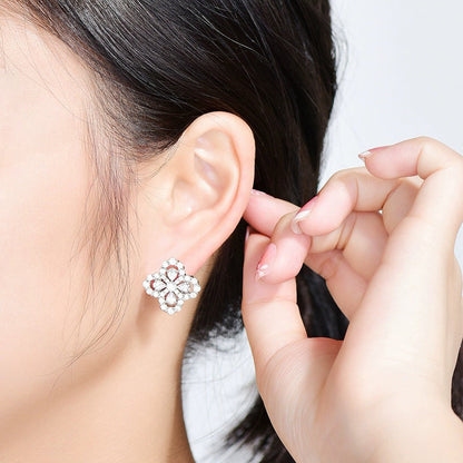 [Rosla]LOOP EARRINGS FULL MOTIF DIAMOND 16MM