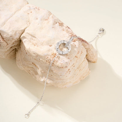 [Rosla]LOVE DOUBLE RING FULL DIAMOND BRACELET