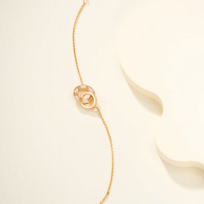 [Rosla]LOVE DOUBLE RING FULL DIAMOND BRACELET