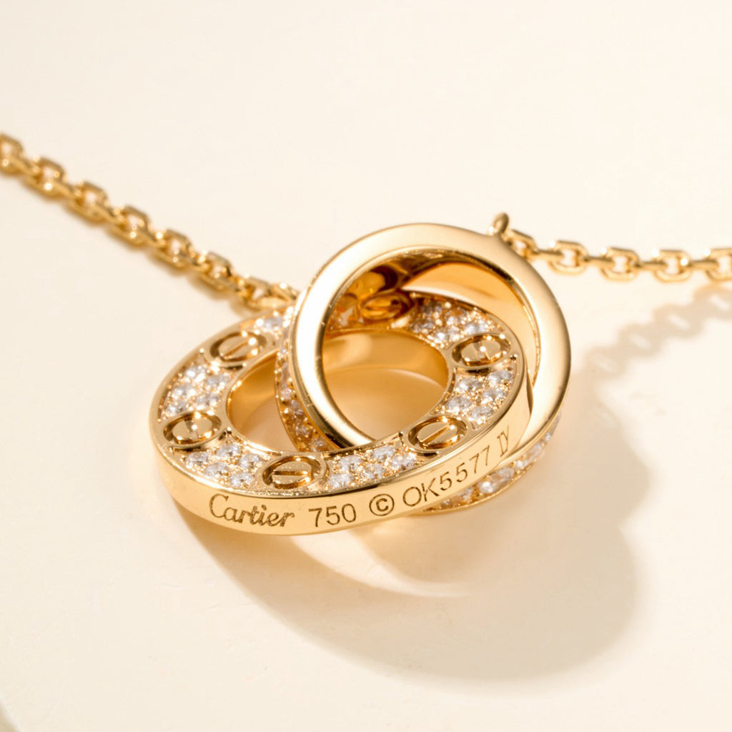 [Rosla]LOVE DOUBLE RING FULL DIAMOND BRACELET