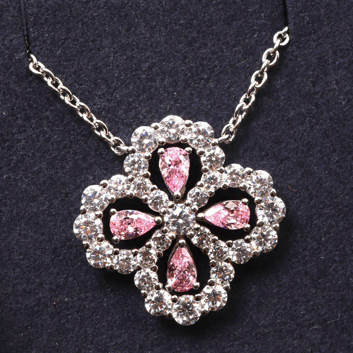 [Rosla]LOOP NECKLACE FULL MOTIF DIAMOND 16MM MULTIPLE COLORS