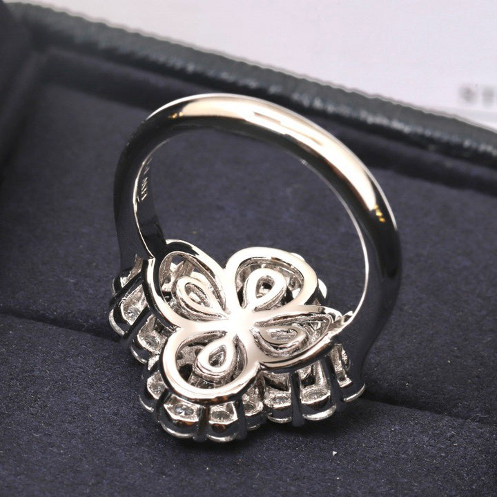 [Rosla]LOOP RING FULL MOTIF DIAMOND 16MM SILVE