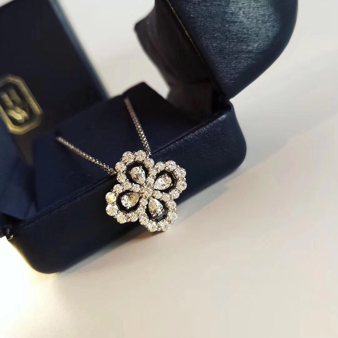 [Rosla]LOOP NECKLACE FULL MOTIF DIAMOND 16MM MULTIPLE COLORS