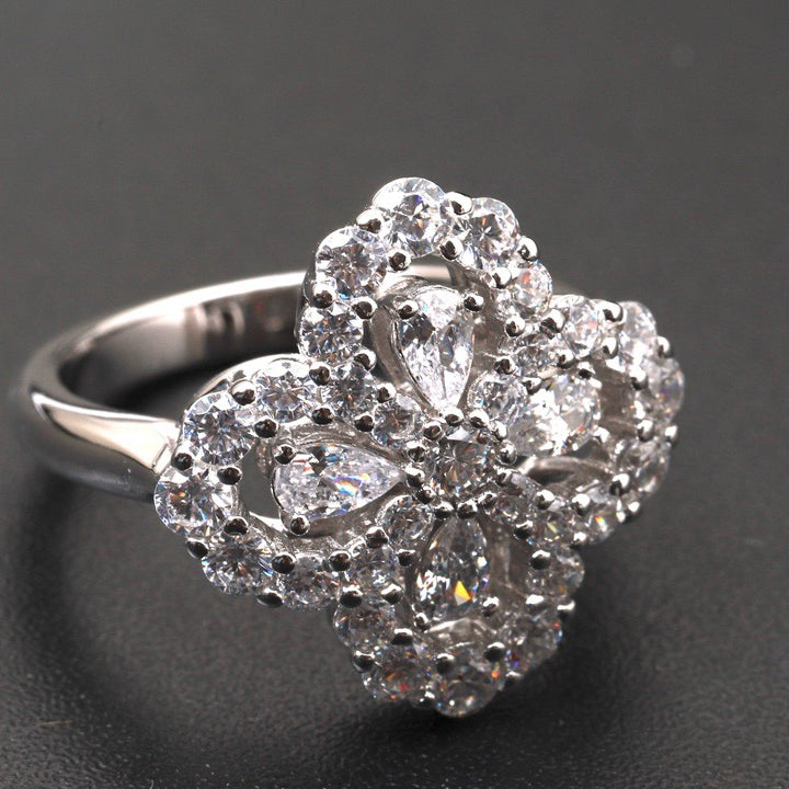 [Rosla]LOOP RING FULL MOTIF DIAMOND 16MM SILVE