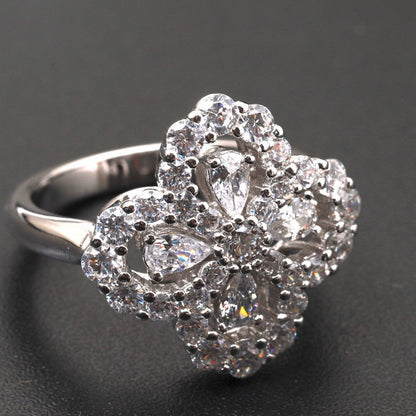 [Rosla]LOOP RING FULL MOTIF DIAMOND 16MM SILVE