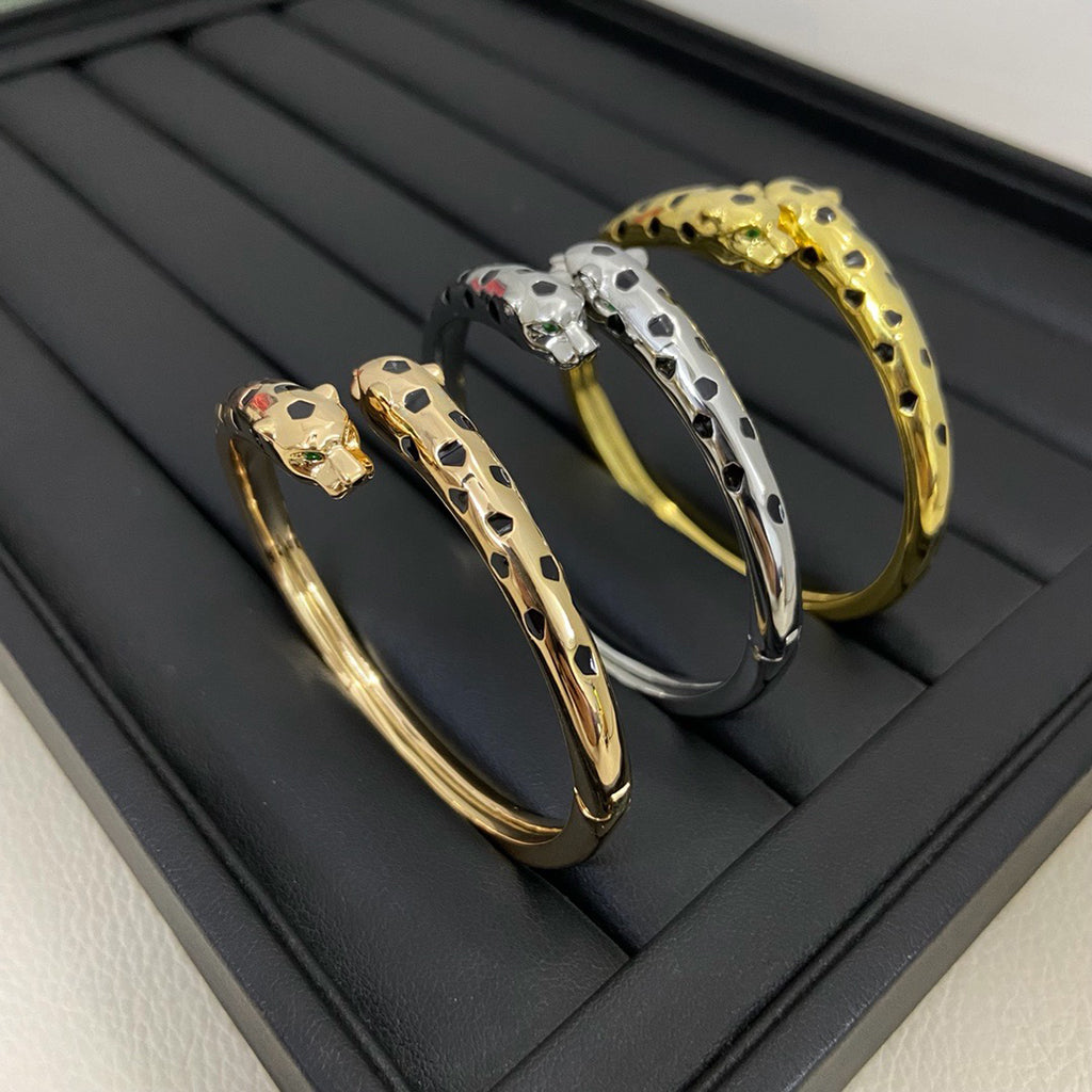 [Rosla]PANTHERE DOUBLE HEADED OPEN BRACELET