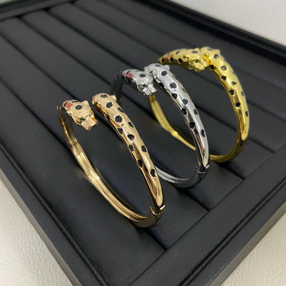 [Rosla]PANTHERE DOUBLE HEADED OPEN BRACELET