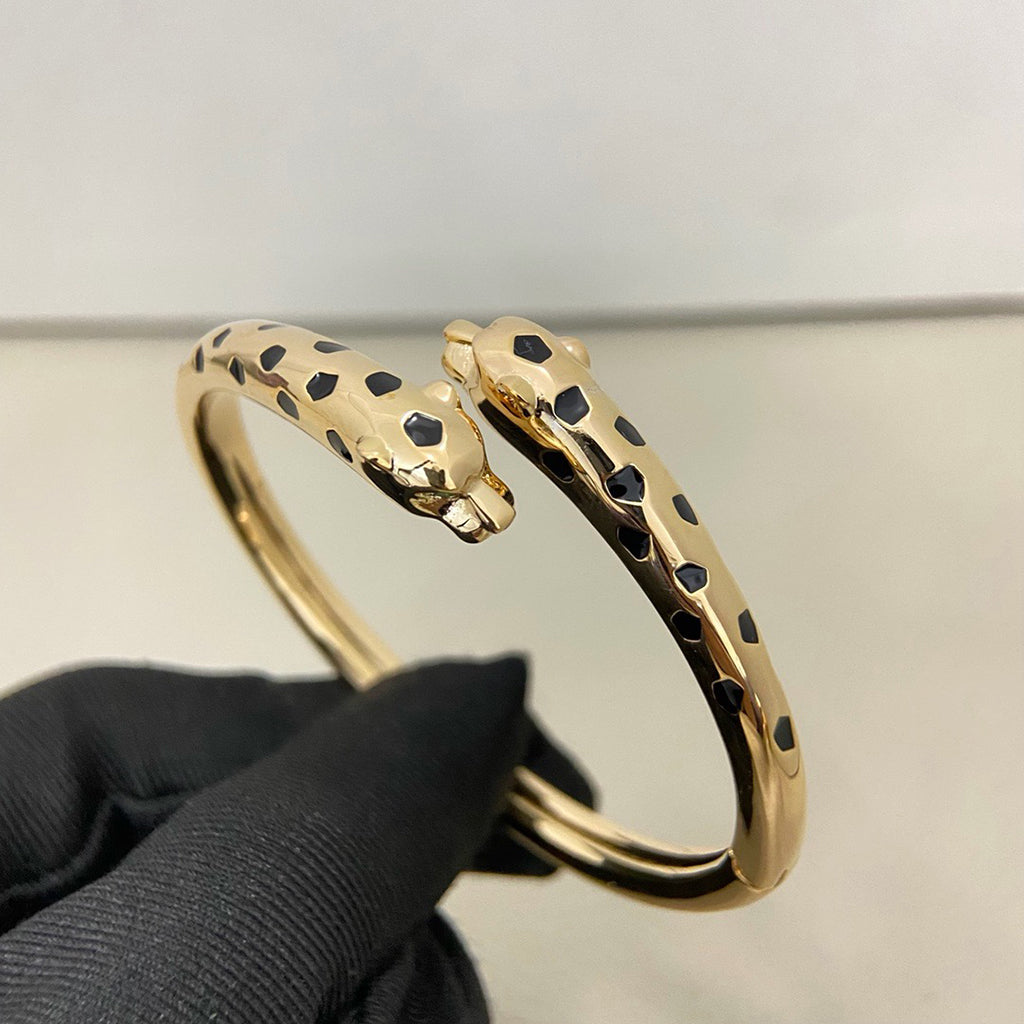 [Rosla]PANTHERE DOUBLE HEADED OPEN BRACELET
