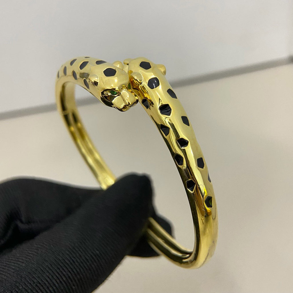 [Rosla]PANTHERE DOUBLE HEADED OPEN BRACELET