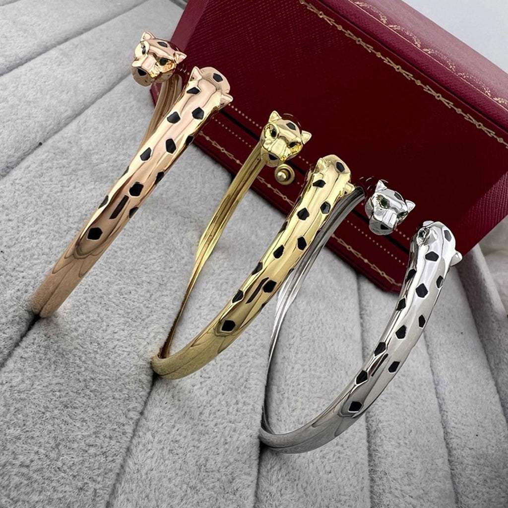 [Rosla]PANTHERE DOUBLE HEADED OPEN BRACELET