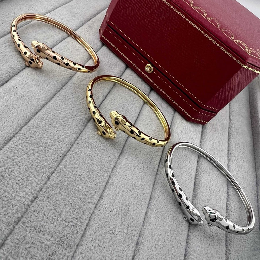 [Rosla]PANTHERE DOUBLE HEADED OPEN BRACELET