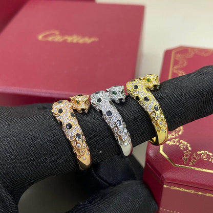 [Rosla]PANTHERE DOUBLE HEADED FULL DIAMOND  RING