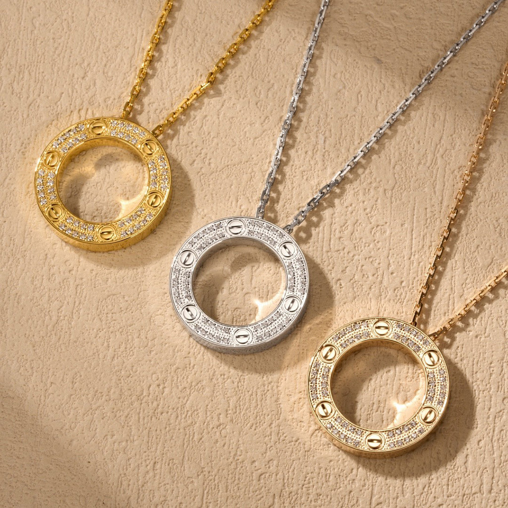 [Rosla]LOVE NECKLACE 16MM  FULL DIAMOND