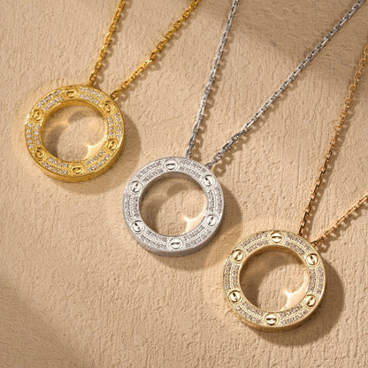 [Rosla]LOVE NECKLACE 16MM  FULL DIAMOND