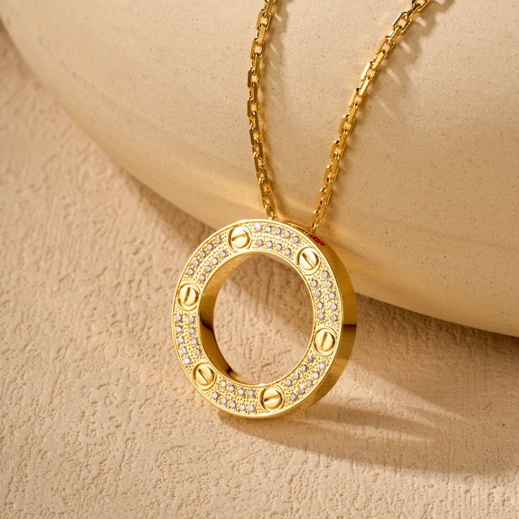 [Rosla]LOVE NECKLACE 16MM  FULL DIAMOND