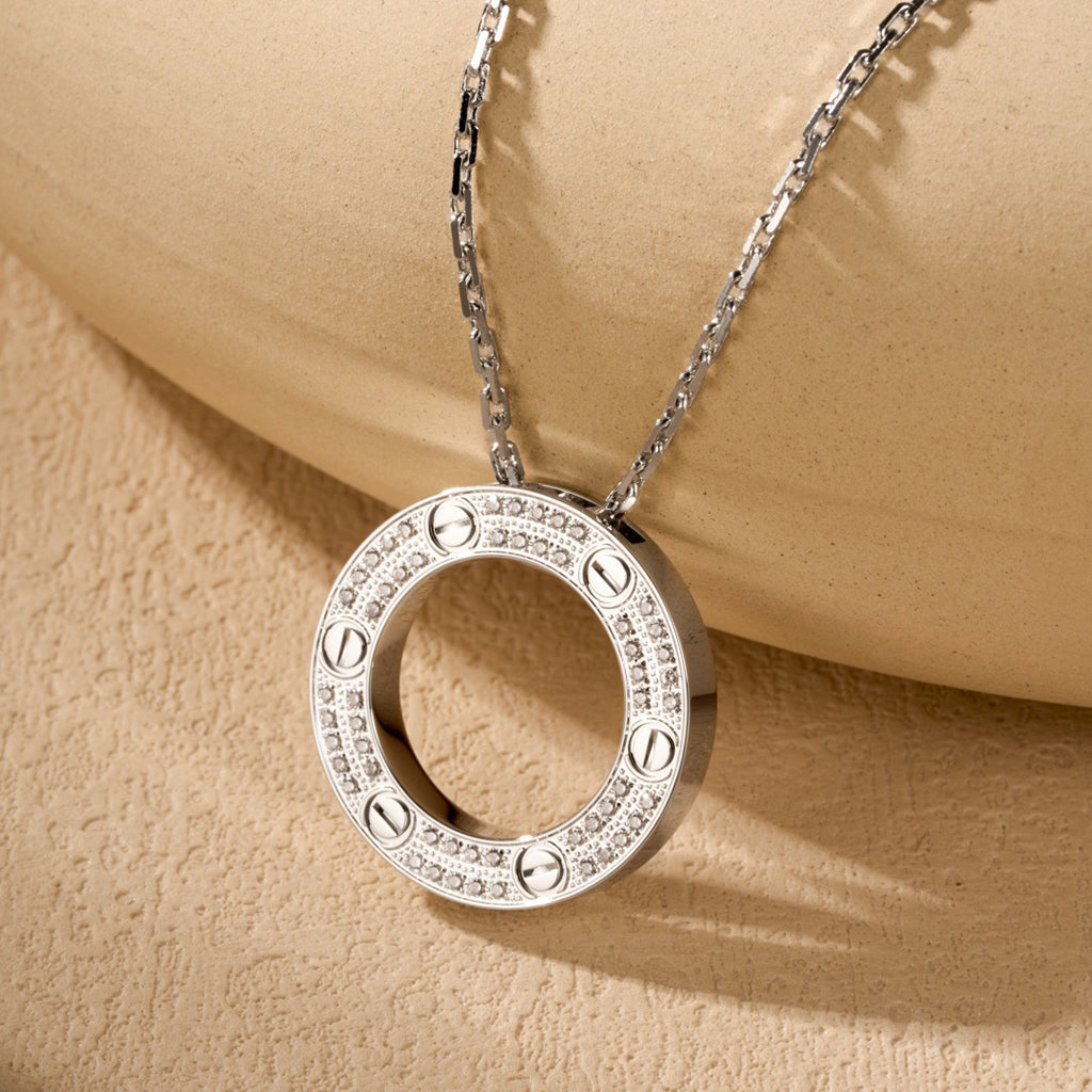 [Rosla]LOVE NECKLACE 16MM  FULL DIAMOND