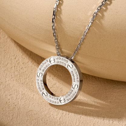 [Rosla]LOVE NECKLACE 16MM  FULL DIAMOND