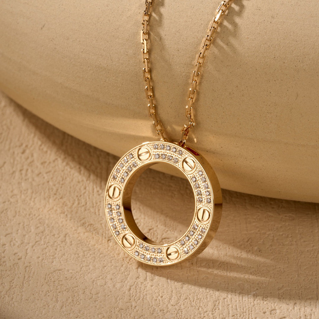 [Rosla]LOVE NECKLACE 16MM  FULL DIAMOND