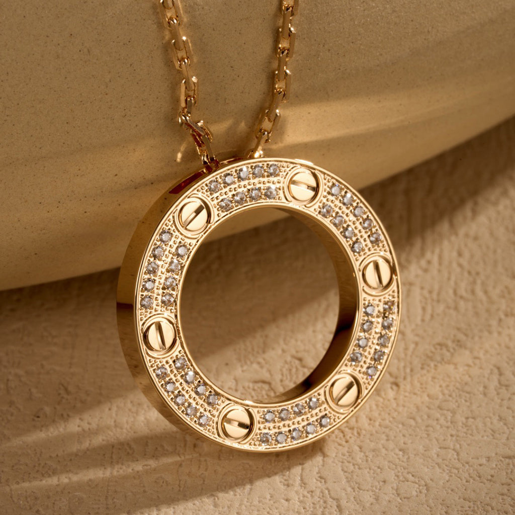 [Rosla]LOVE NECKLACE 16MM  FULL DIAMOND