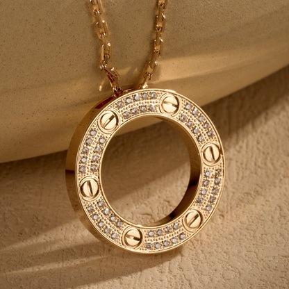 [Rosla]LOVE NECKLACE 16MM  FULL DIAMOND