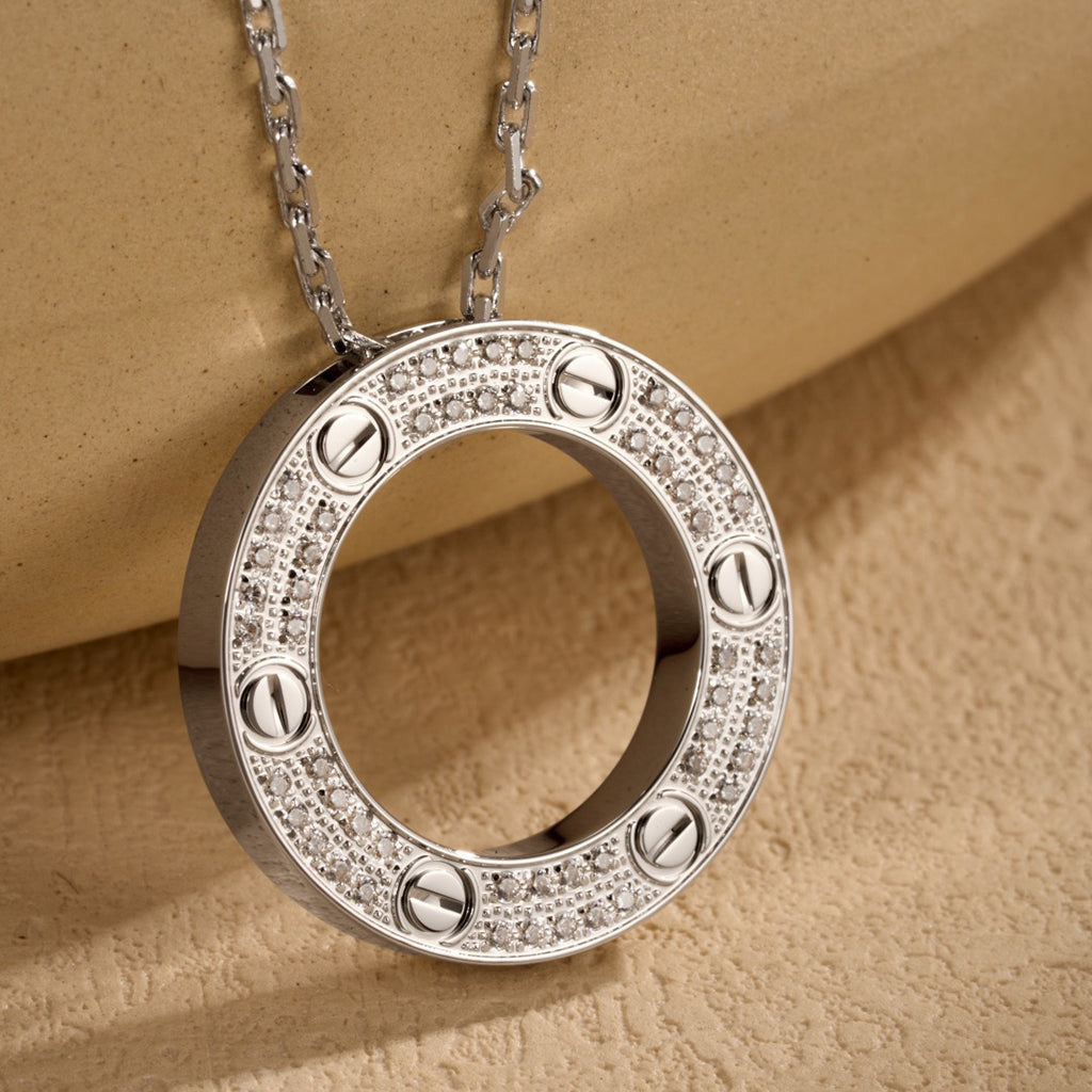 [Rosla]LOVE NECKLACE 16MM  FULL DIAMOND
