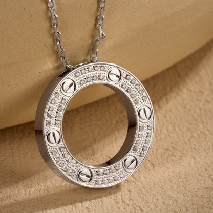 [Rosla]LOVE NECKLACE 16MM  FULL DIAMOND