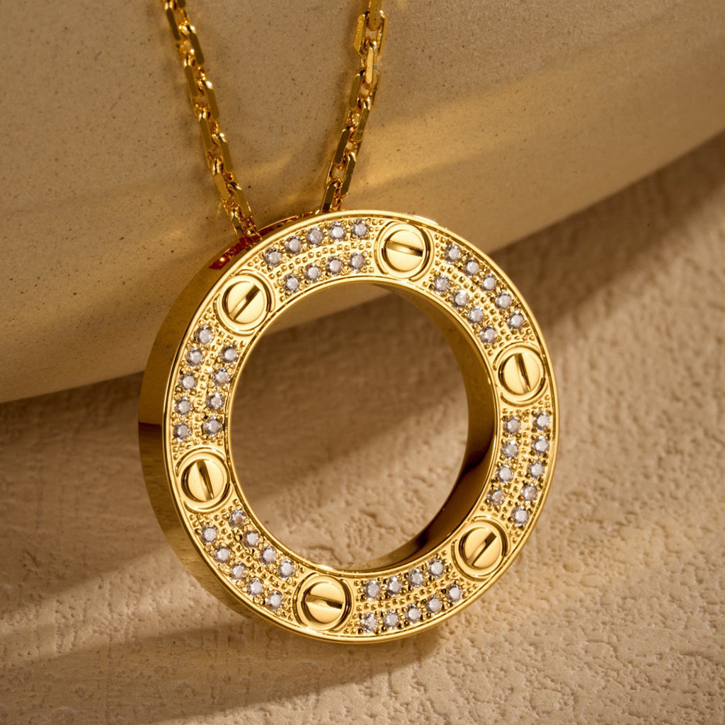 [Rosla]LOVE NECKLACE 16MM  FULL DIAMOND