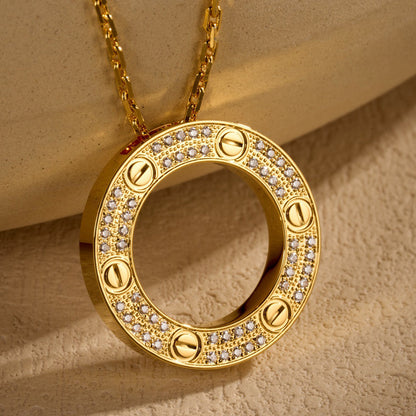 [Rosla]LOVE NECKLACE 16MM  FULL DIAMOND