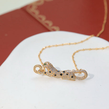 [Rosla]PANTHERE PAVED DIAMOND NECKLACE