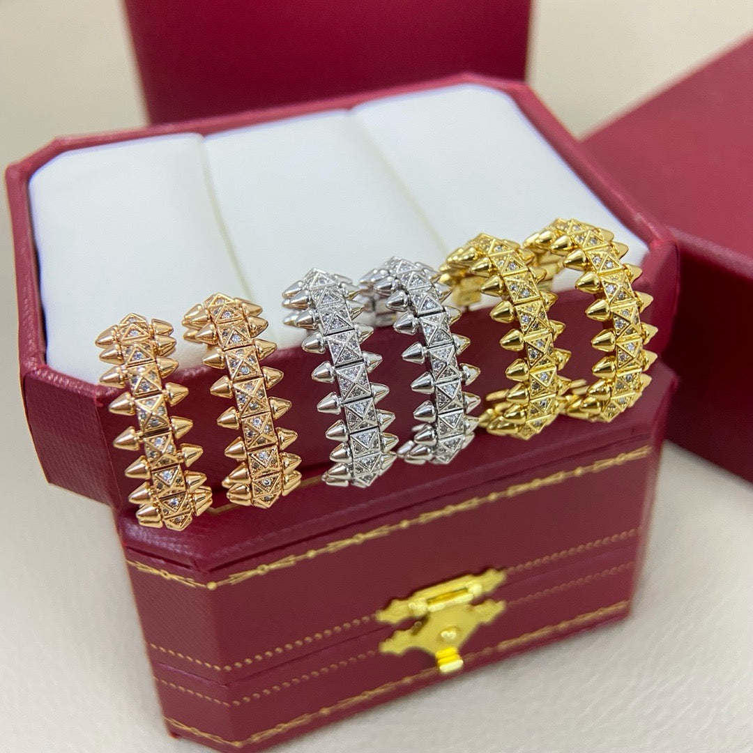 [Rosla]CLASH 6.4MM FULL DIAMOND SMALL EARRINGS