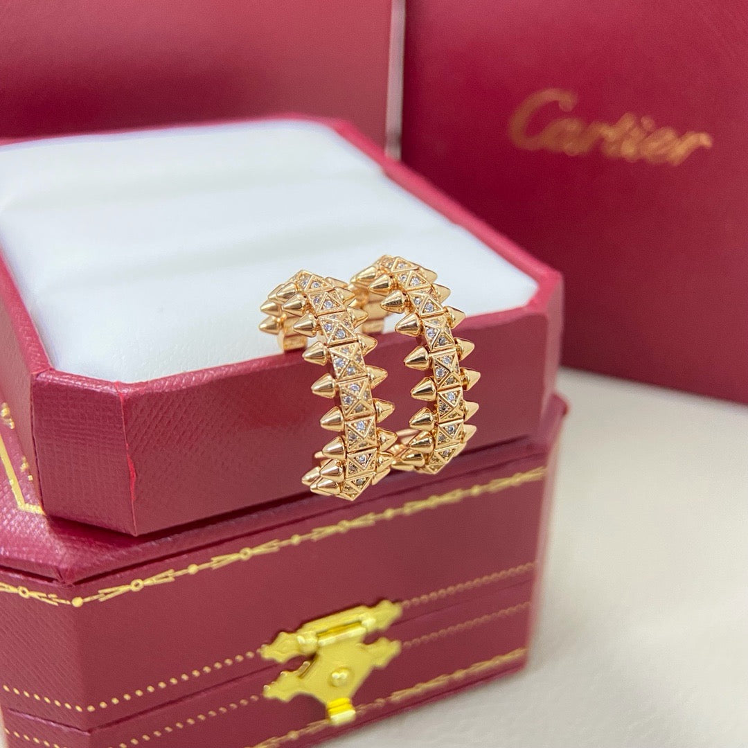 [Rosla]CLASH 6.4MM FULL DIAMOND SMALL EARRINGS