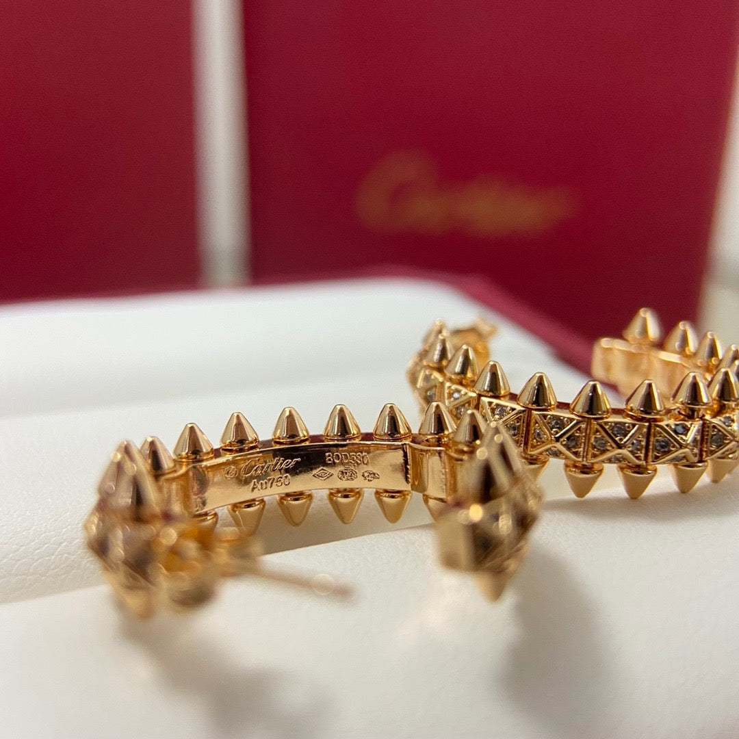 [Rosla]CLASH 6.4MM FULL DIAMOND SMALL EARRINGS
