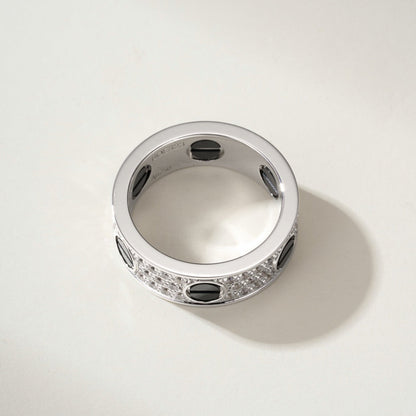 [Rosla]LOVE RING 5.5MM DIAMONDS PAVED CERAMIC