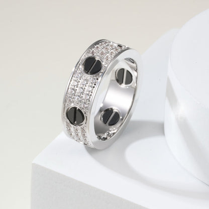 [Rosla]LOVE RING 5.5MM DIAMONDS PAVED CERAMIC