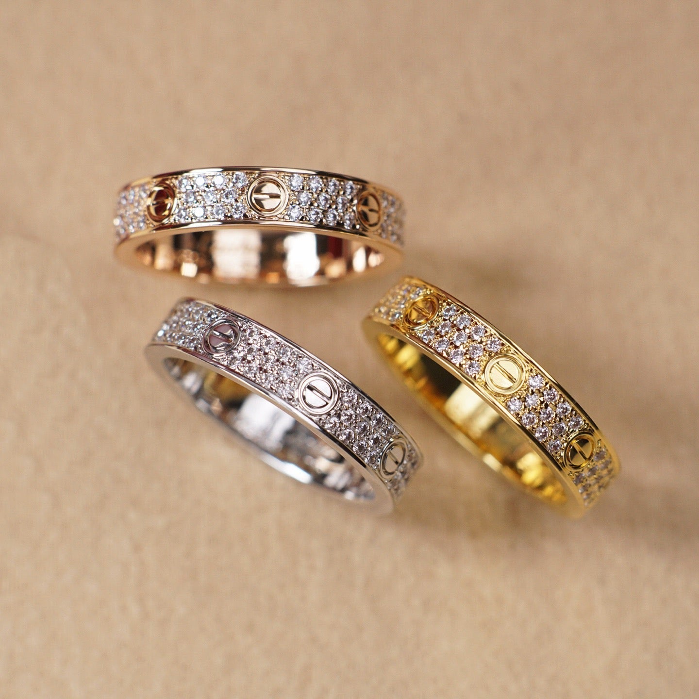 [Rosla]LOVE RING 4.0MM DIAMOND PAVED