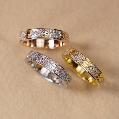 [Rosla]LOVE RING 4.0MM DIAMOND PAVED