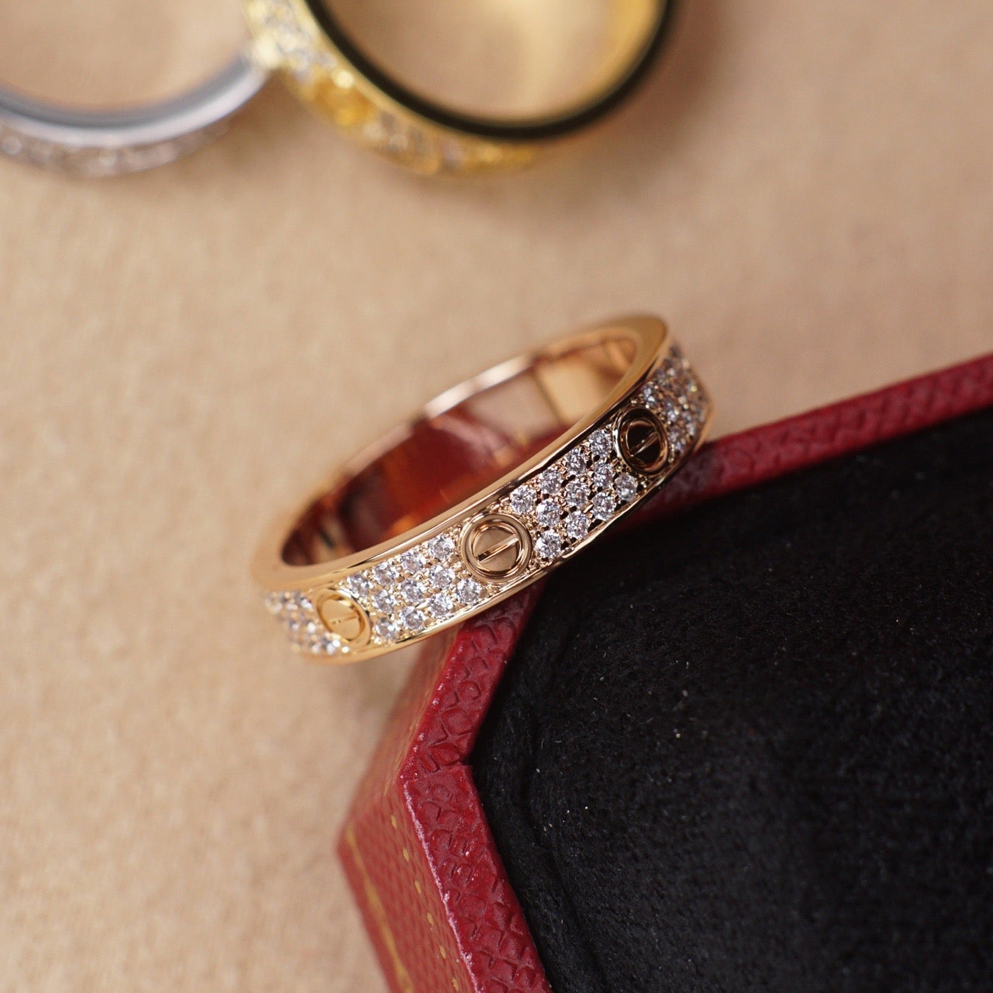 [Rosla]LOVE RING 4.0MM DIAMOND PAVED
