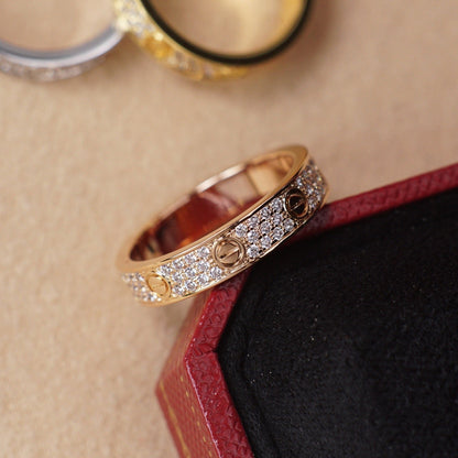 [Rosla]LOVE RING 4.0MM DIAMOND PAVED