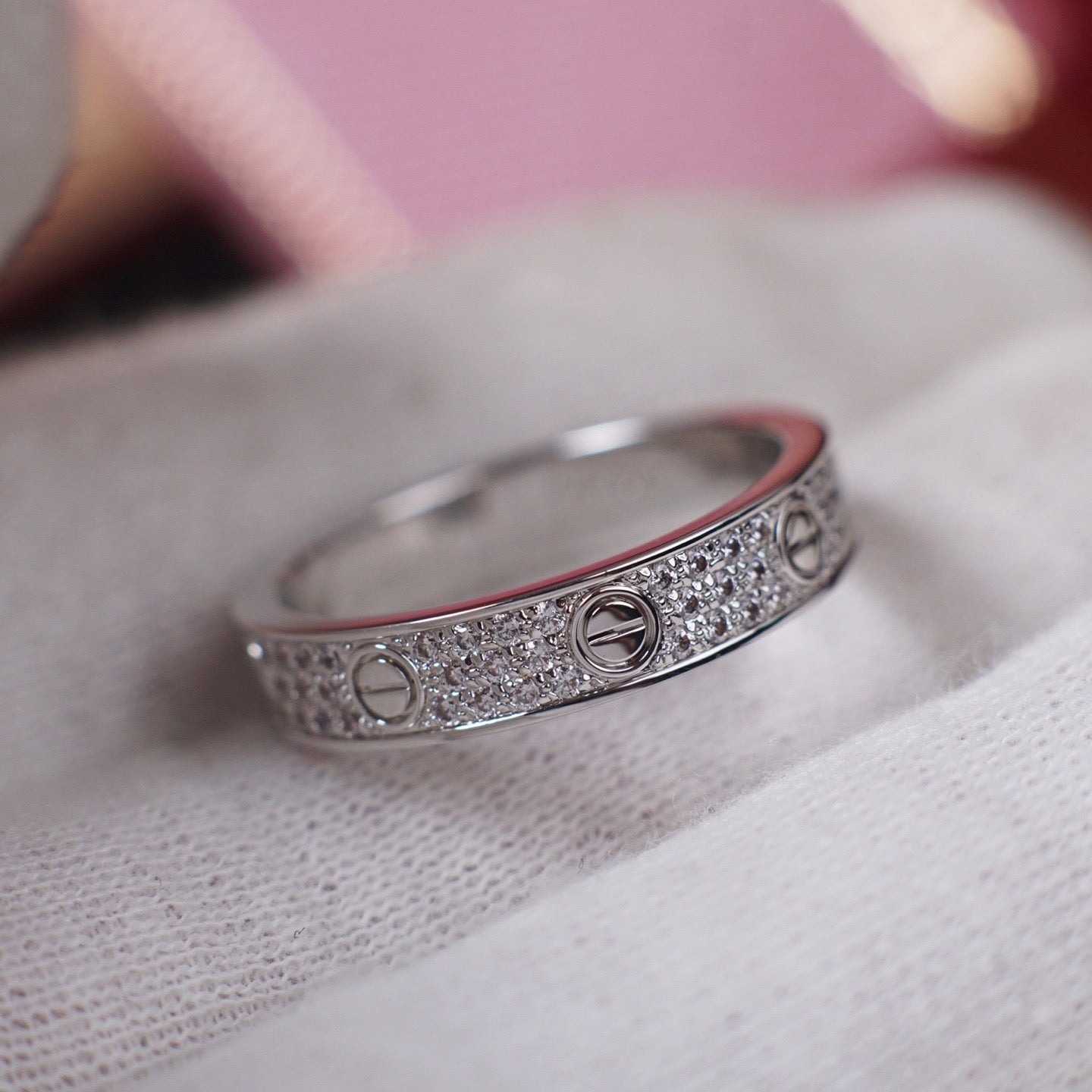 [Rosla]LOVE RING 4.0MM DIAMOND PAVED