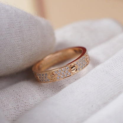 [Rosla]LOVE RING 4.0MM DIAMOND PAVED