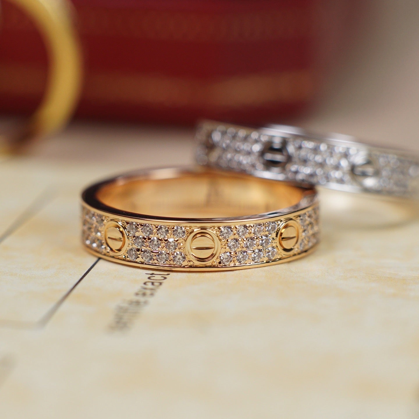 [Rosla]LOVE RING 4.0MM DIAMOND PAVED