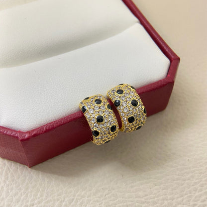 [Rosla]PANTHERE MINI FULL DIAMOND EARRINGS