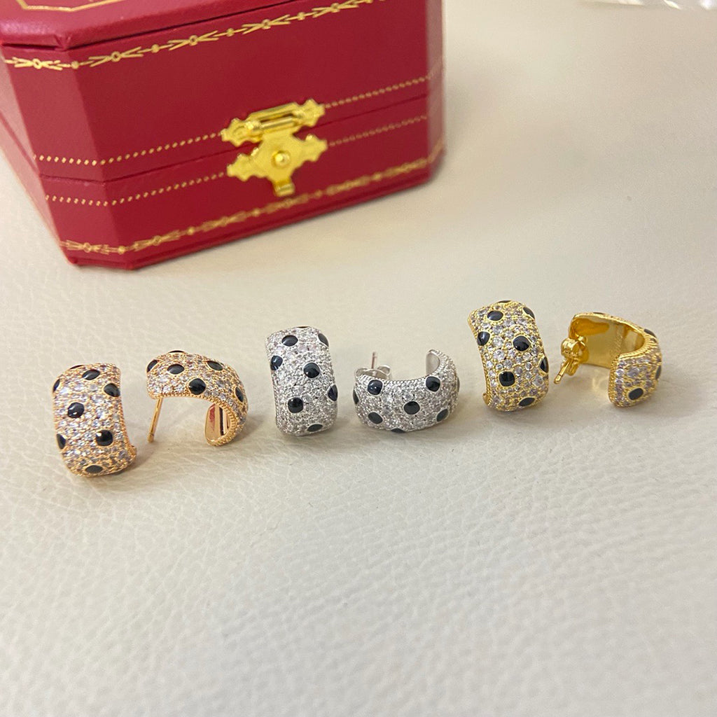 [Rosla]PANTHERE MINI FULL DIAMOND EARRINGS