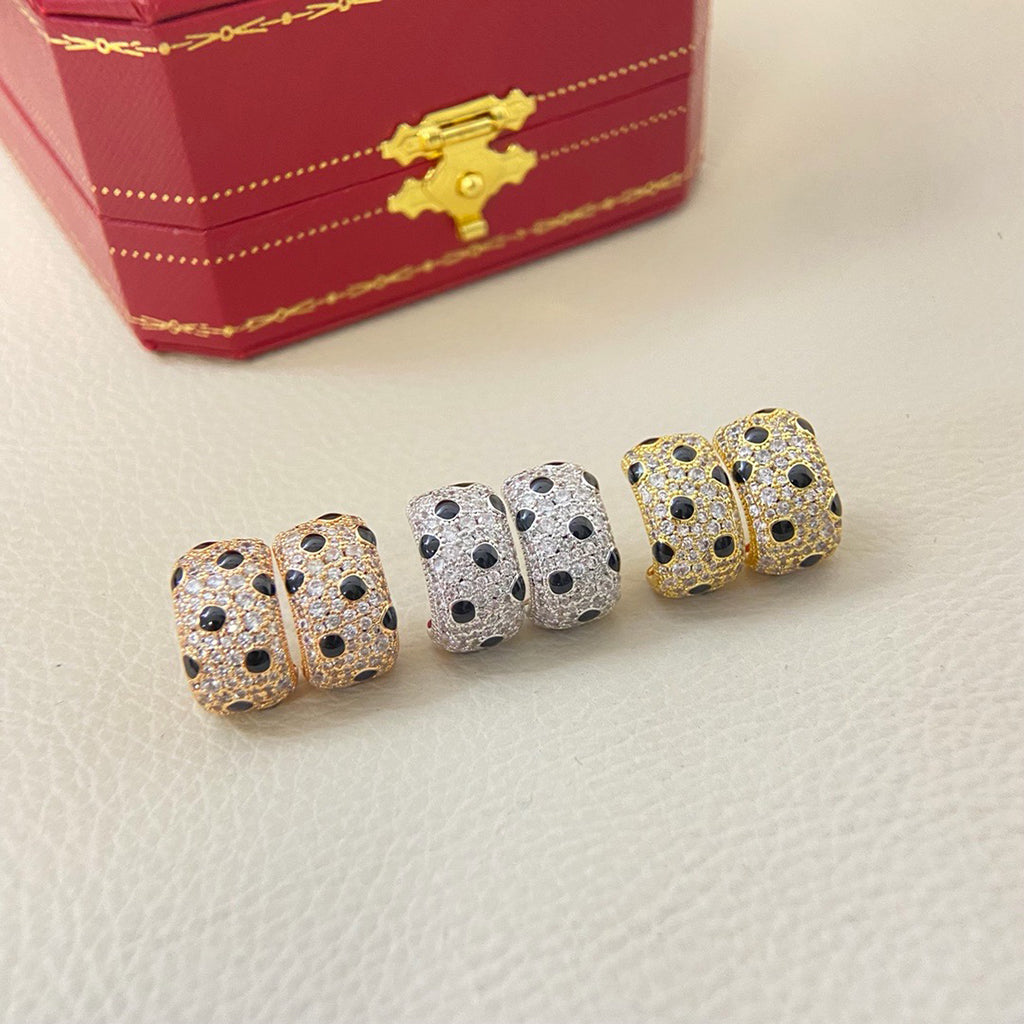 [Rosla]PANTHERE MINI FULL DIAMOND EARRINGS