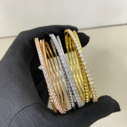 [Rosla]ETINCELLE HALF-PAVED DIAMOND BRACELET