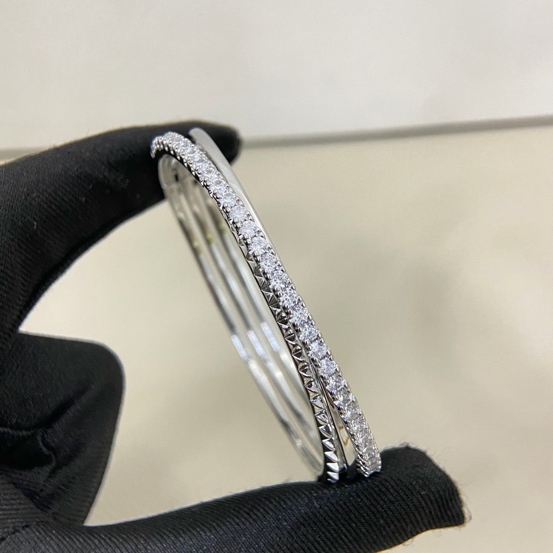 [Rosla]ETINCELLE HALF-PAVED DIAMOND BRACELET